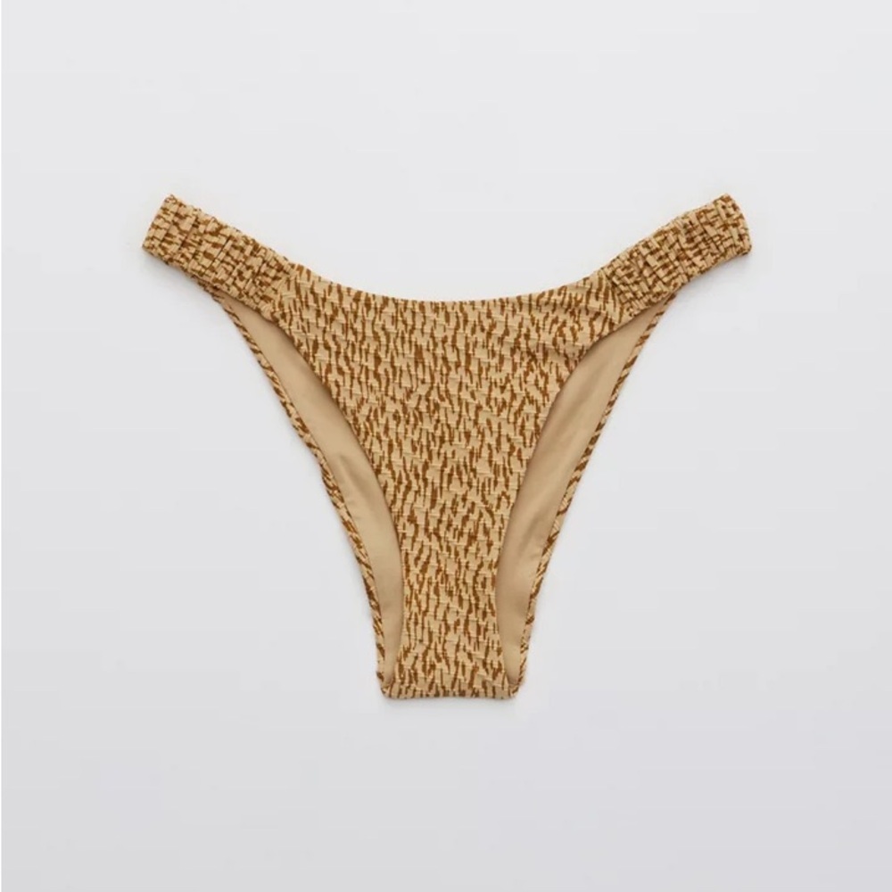 Aerie Jacquard Scrunchie Super High Cut Cheekiest Bikini Bottom